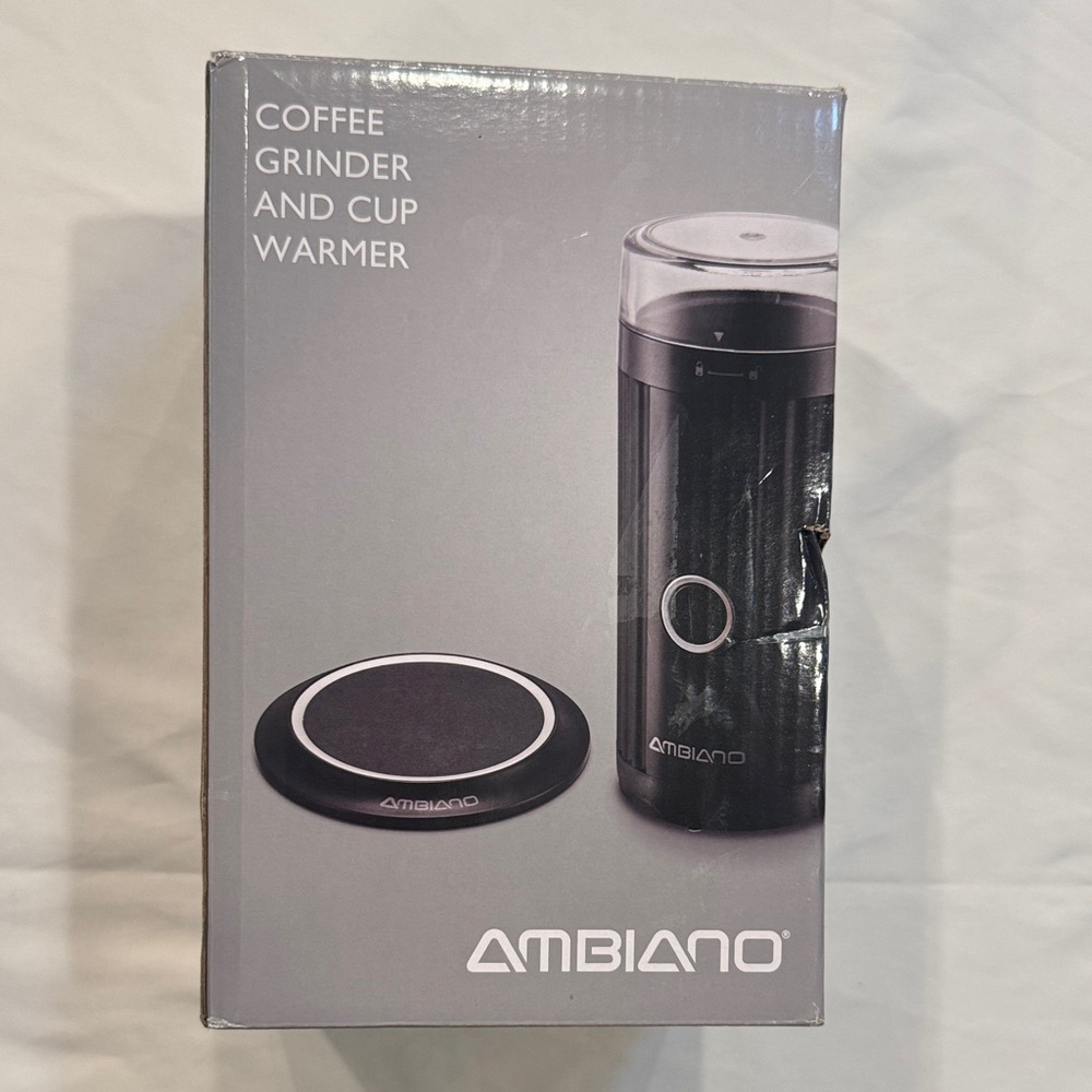 NIB Ambiano Coffee Grinder and Cup Warmer Set Black